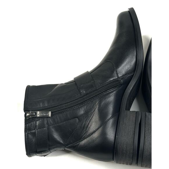 Paul Green Wyatt Womens Black Leather Ankle Boots Moto Size US 6 UK 3.5 New $495 - Picture 7 of 13